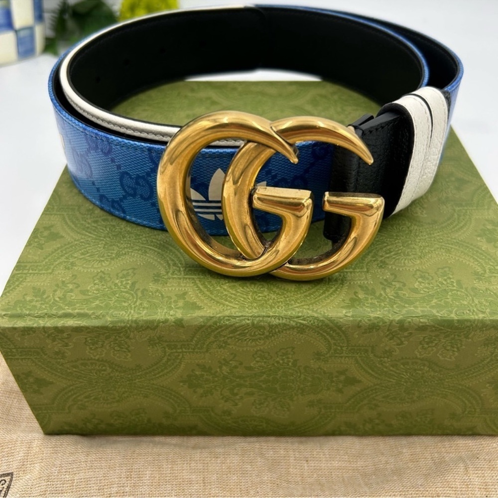 Unisex Gucci X Adidas, leather belt size 90 cm/36 inch made in Italy - Picture 3 of 8